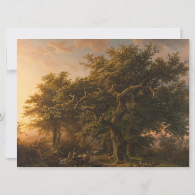 Eichenbäume in einer Waldlandschaft (Waldlandschaf Karte (Vorderseite)