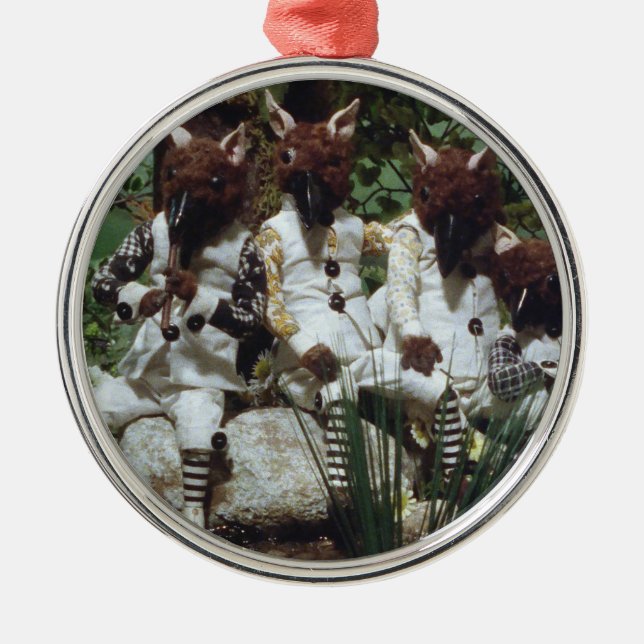 Eichenbewohner aus Blütentee und Roter String Ornament Aus Metall (Vorne)