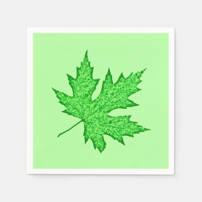Eichenblatt - grüne Farbtöne Serviette (Vorderseite)