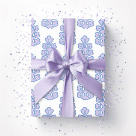 Eichenblatt in Blau und Lila Geschenkpapier