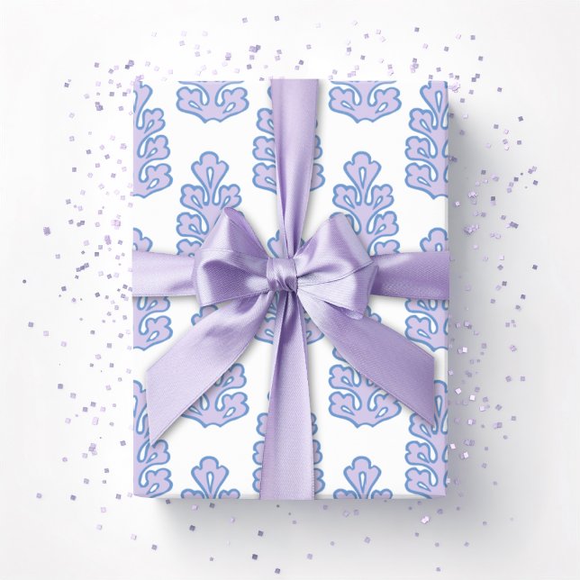 Eichenblatt in Blau und Lila Geschenkpapier (Von Creator hochgeladen)