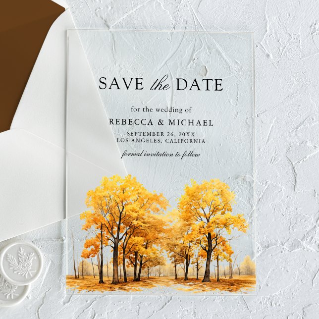 Eichenhochzeit - Save-the-Date Acryleinladungen (Von Creator hochgeladen)