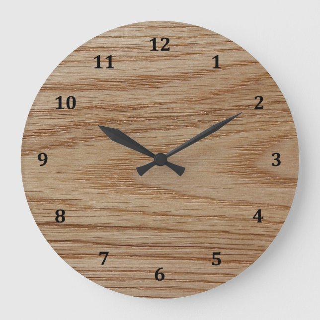 Eichenholz Große Wanduhr (Vorderseite)
