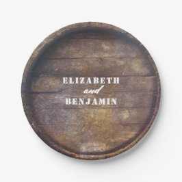 Eichenholzverheiratung am unteren Ende der Rustika Pappteller