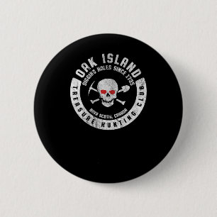 Eicheninsel Schatzsuche Club Vintager Schädel und Button