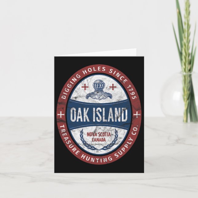 Eicheninsel Schatzsuche Retro Templar Ritter T Karte (Vorderseite)