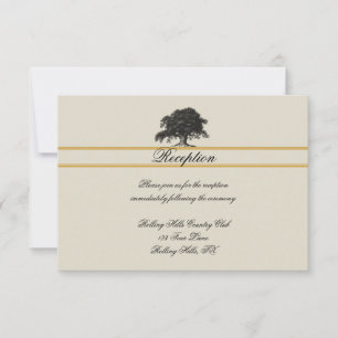 Eichenplantage in Gold Hochzeitsempfang Einladung