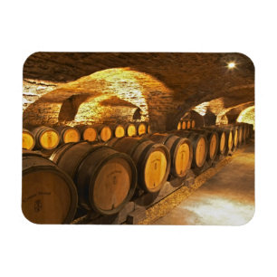 Eichentonnen im Keller des Domaine Comte Magnet