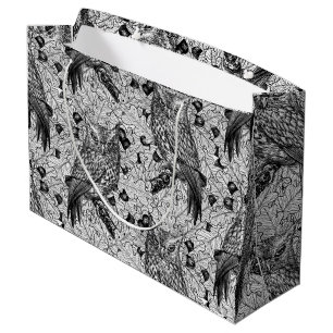 Eichenwälder, schwarz-weiß große geschenktüte