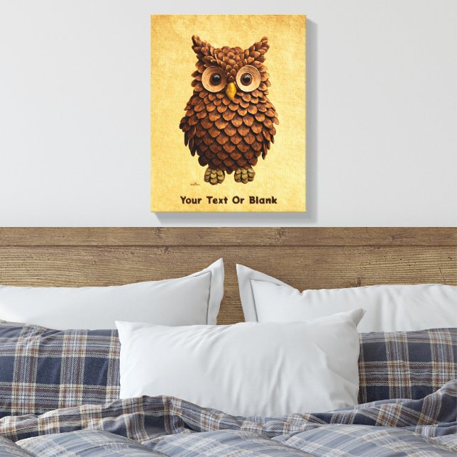 Eichenzapfeneule Leinwanddruck (Insitu (Schlafzimmer))
