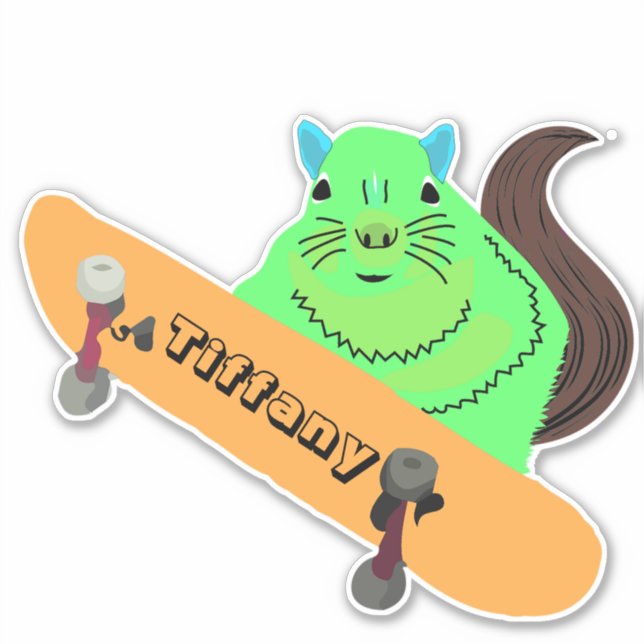 Eichhörnchen #118 Girls Name Aufkleber (Vorderseite)