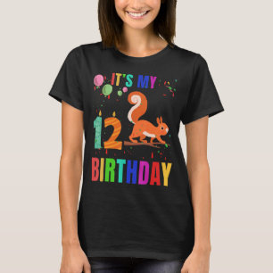 Eichhörnchen 12. Geburtstag Eichhörnchen Animal Gr T-Shirt