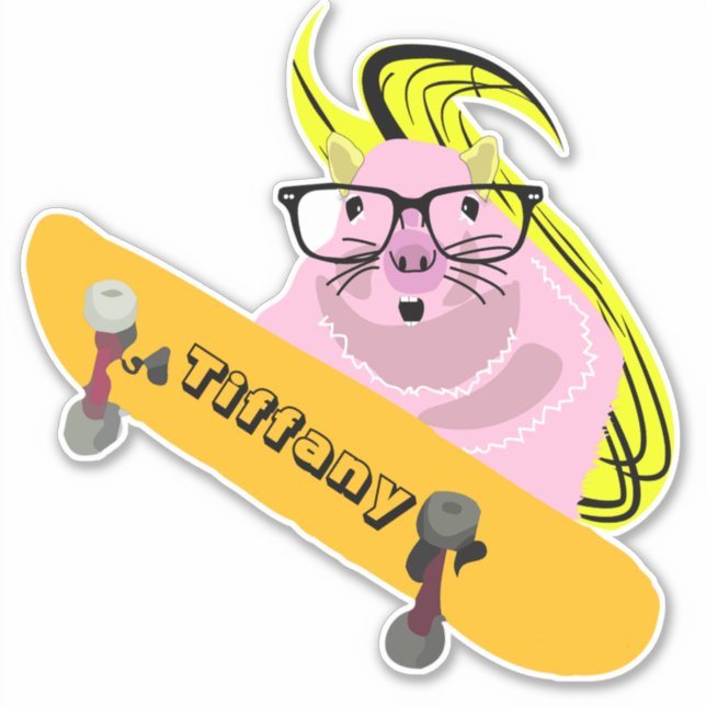 Eichhörnchen #147 Skateboarding-Aufkleber Aufkleber (Vorderseite)