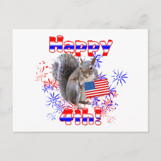 Eichhörnchen 4. Juli Postkarte