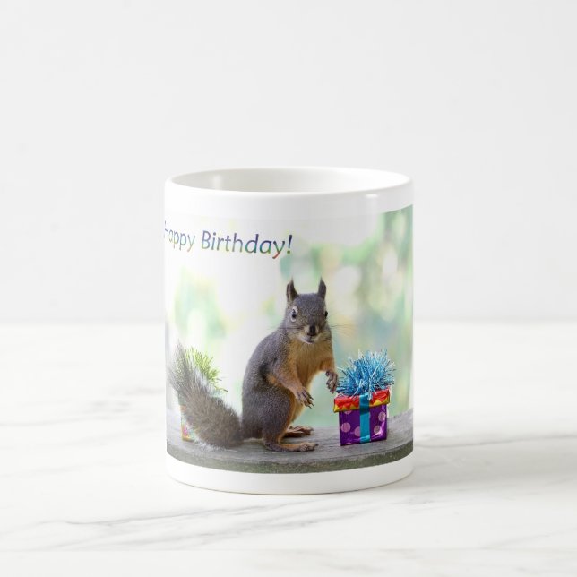Eichhörnchen-alles Gute zum Geburtstag! Kaffeetasse (Mittel)