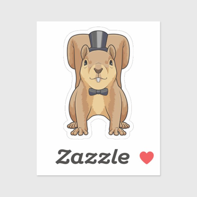 Eichhörnchen als Grobhirte mit Anzug Aufkleber (Blatt)