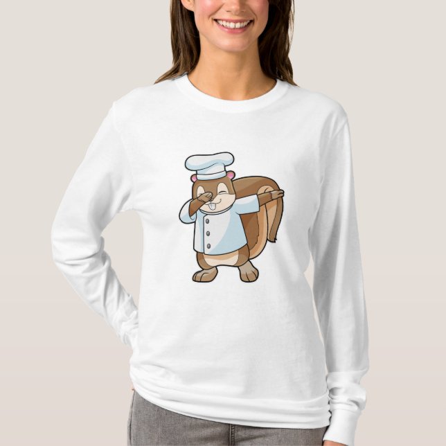 Eichhörnchen als Koch mit Kochen Schürze T-Shirt (Vorderseite)
