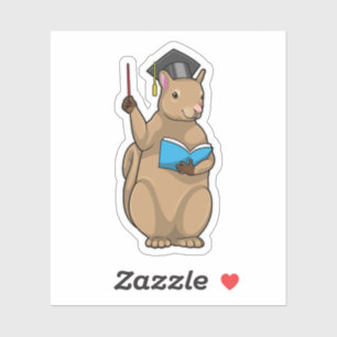 Eichhörnchen als Lehrerin mit Buch Aufkleber