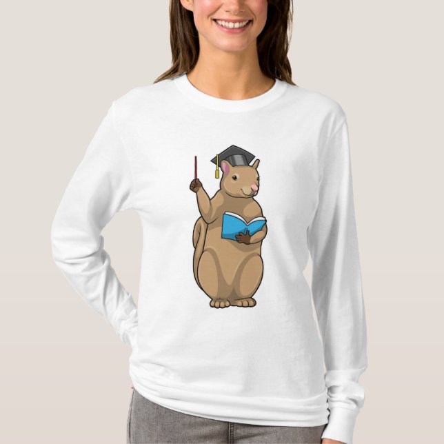 Eichhörnchen als Lehrerin mit Buch T-Shirt (Vorderseite)