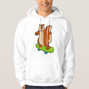 Eichhörnchen als Skater mit Skateboard Hoodie