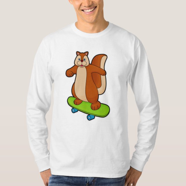 Eichhörnchen als Skater mit Skateboard T-Shirt (Vorderseite)