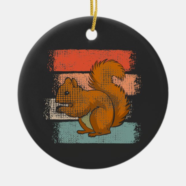 Eichhörnchen Animal Retro Keramik Ornament (Vorne)