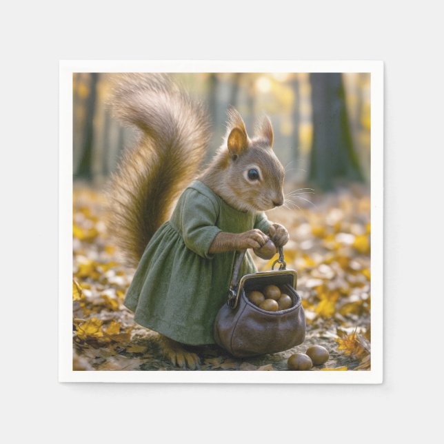 Eichhörnchen-Ansammlung nackt in ihrer Tasche Serviette (Vorderseite)