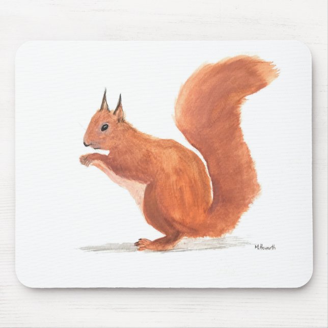Eichhörnchen-Aquarelltierwälder Baby-Kinderzimmer Mousepad (Vorne)