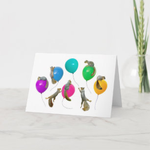 Eichhörnchen auf Ballon-Karte Karte