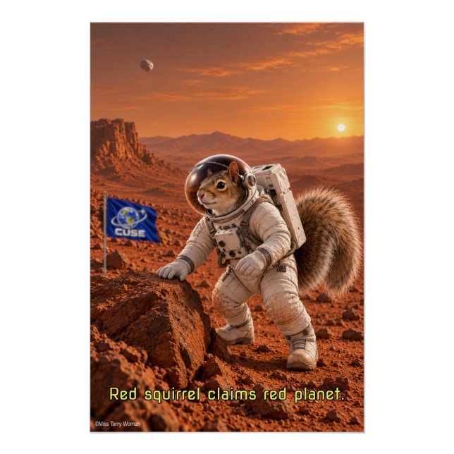 Eichhörnchen auf dem Mars Poster (Vorderseite)