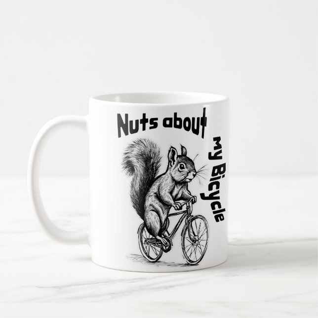 Eichhörnchen auf einem Bike-Liebhaber Geschenk Kaffeetasse (Links)
