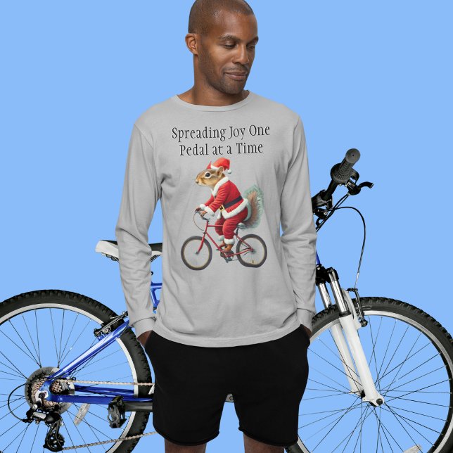 Eichhörnchen auf einem Fahrrad Weihnachtsgeschenk  T-Shirt (Von Creator hochgeladen)