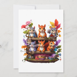 Eichhörnchen auf einem Holzbrett Einladung