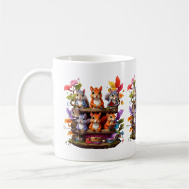 Eichhörnchen auf einem Holzbrett Kaffeetasse