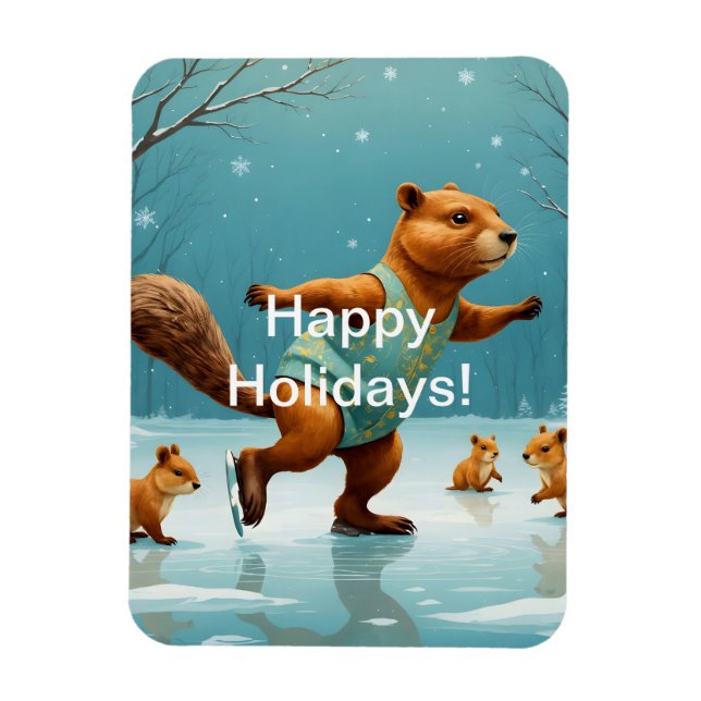 Eichhörnchen auf Eis Magnet (Vertikal)