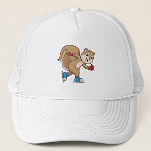 Eichhörnchen auf Ice-Skaten mit Ice-Skaten Truckerkappe