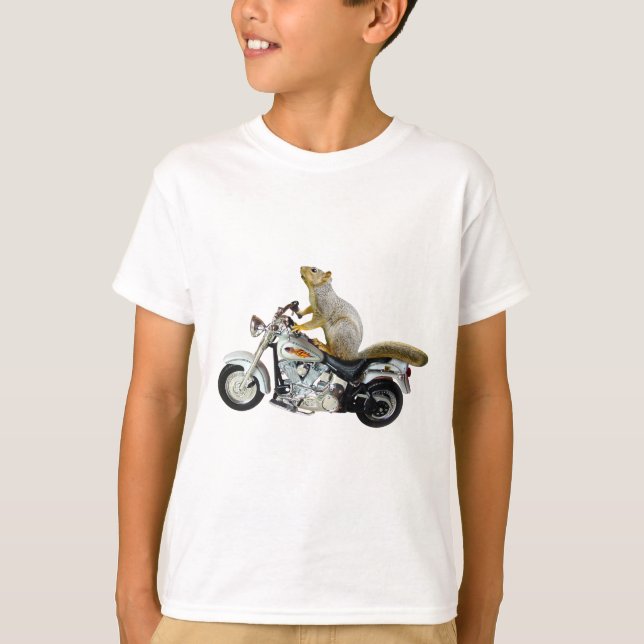 Eichhörnchen auf Motorrad T-Shirt (Vorderseite)