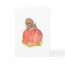 Eichhörnchen auf Pumpkin Herbst