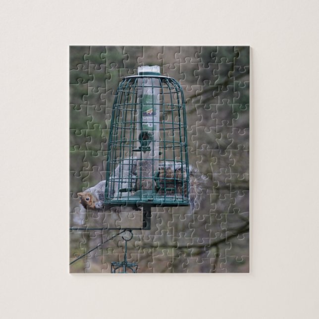 Eichhörnchen auf Vogelzufuhr Puzzle (Vertikal)