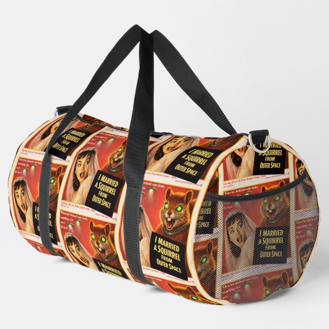 Eichhörnchen aus dem Weltraum-Parodie Duffle Bag (Rechte Ecke)