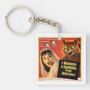 Eichhörnchen aus dem Weltraum Parodie Schlüsselanhänger