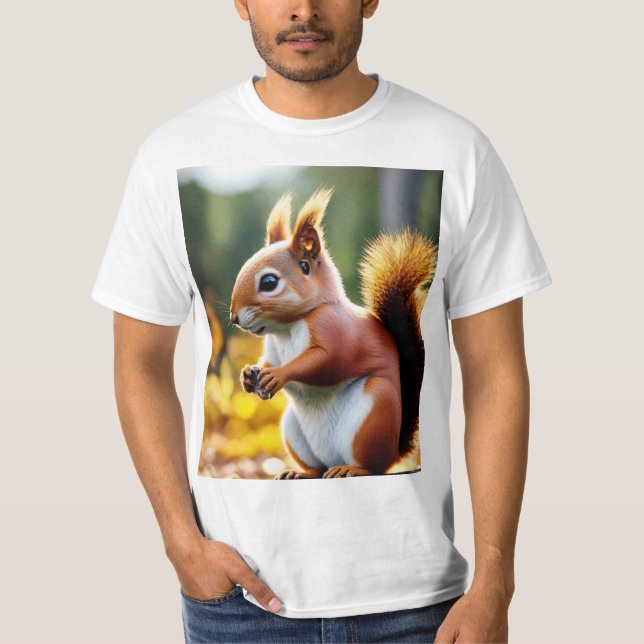 Eichhörnchen bei der Arbeit: Einzigartige T - Shir T-Shirt (Vorderseite)