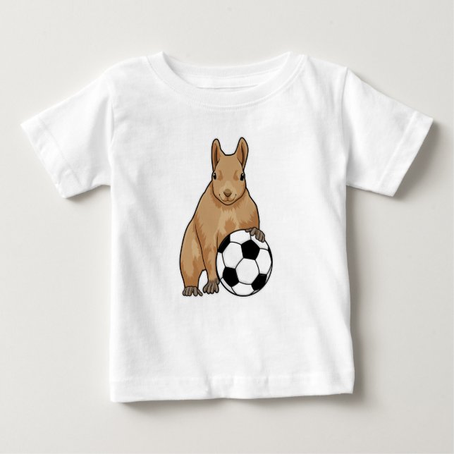 Eichhörnchen beim Fußball-Sport Baby T-shirt (Vorderseite)