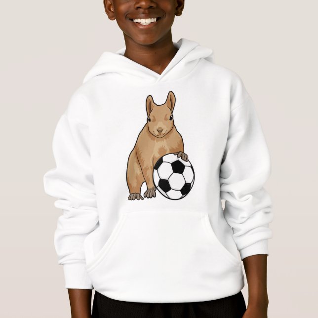 Eichhörnchen beim Fußball-Sport Hoodie (Vorderseite)