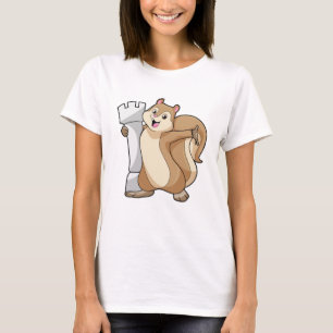 Eichhörnchen beim Schachspiel mit Schachfigur Köni T-Shirt