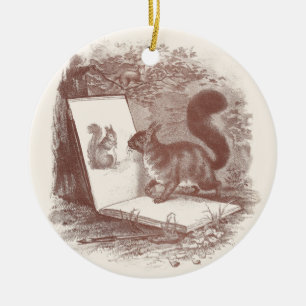 Eichhörnchen bewundert Skizze von Selbst Keramik Ornament
