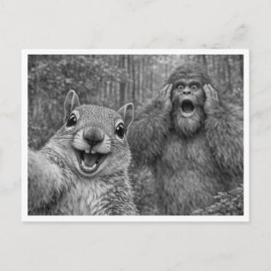Eichhörnchen Bigfoot Selfie Feiertagspostkarte