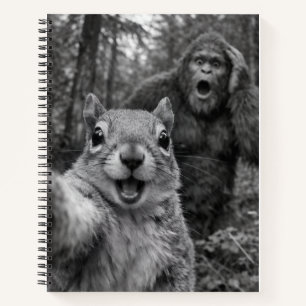 Eichhörnchen Bigfoot Überraschtes Selfie Notizbuch