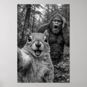 Eichhörnchen Bigfoot Überraschtes Selfie Poster