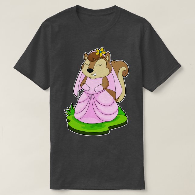 Eichhörnchen-Blume Hochzeit T-Shirt (Design vorne)